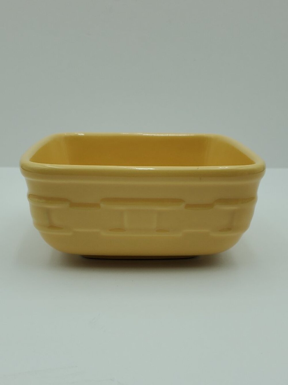 Longaberger Woven Traditions Butternut Soft Square Small Bowl Soup Cereal Bowl
